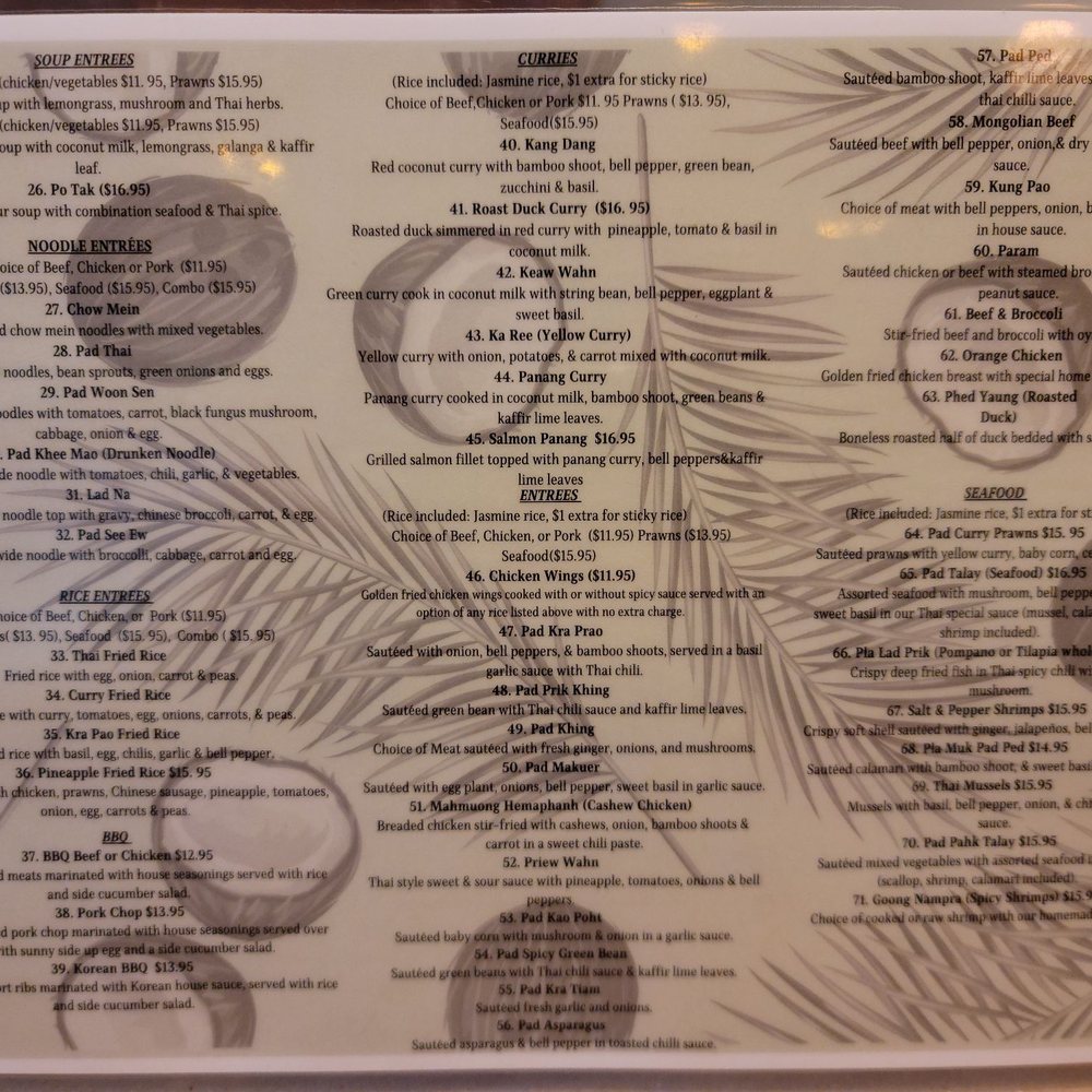 Coconut Cafe - Menu side 2 - Laotian Near Me - Merced, California