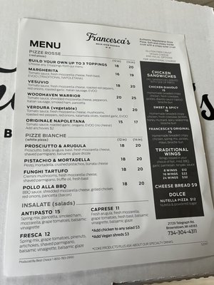 Menu photo 7 Francesca’s Brick Oven Pizzeria Brownstown, MI