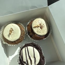 Unrefined - Carrot cake, monkey business, chocolate cupcake with strawberry frosting