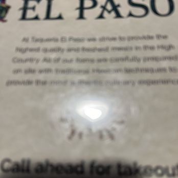 Taqueria El Paso - Menu front - Mexican Near Me - Boone, North Carolina Taqueria El Paso - Menu front - Mexican Near Me - Boone, North Carolina