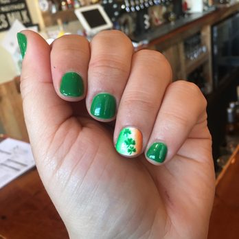MG Nails - Saint Patrick's day nails. All of this was painted! - Nail Salons Near Me - Farmingdale, New York MG Nails - Saint Patrick's day nails. All of this was painted! - Nail Salons Near Me - Farmingdale, New York