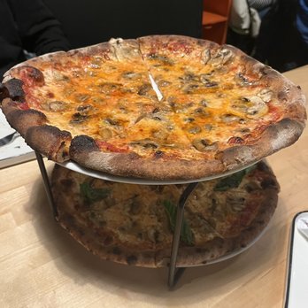 Magic 5 Pie Co. - Lil guy with mushrooms instead of pepperoni on top, phantom with mushrooms instead of anchovies on bottom - Pizza Near Me - Norwalk, Connecticut