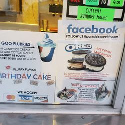 Parkside Sweet Shoppe - Menu