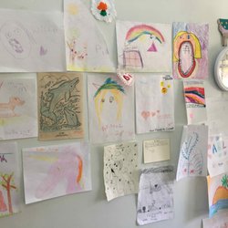 Carly Schneider Orofacial Myology - cute wall of thank-you notes from her younger patients