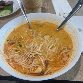 Lao'd District - Khao Poon (Lao curry noodle soup) with chicken - Thai Near Me - Houston, Texas Lao'd District - Khao Poon (Lao curry noodle soup) with chicken - Thai Near Me - Houston, Texas