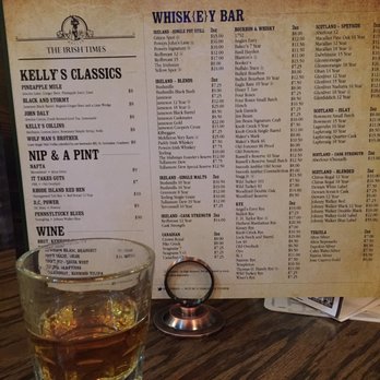 Kelly's Irish Times - Double shot of Jameson and whiskey list - Dive Bars Near Me - Washington, DC, District of Columbia