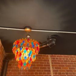 Misty's Handy Girl Service - Installed chandelier, ran conduit for power and for switch.