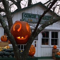 Comus Market - Halloween night David Heisler lights 100 pumpkins