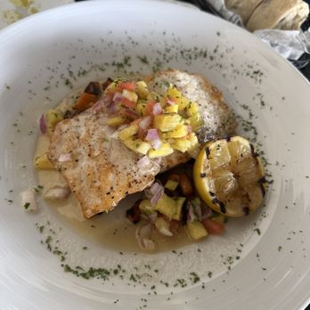 Sunset Prime - Sea bass w/ butternut squash & pineapple salsa - Steakhouses Near Me - Sunset Beach, North Carolina