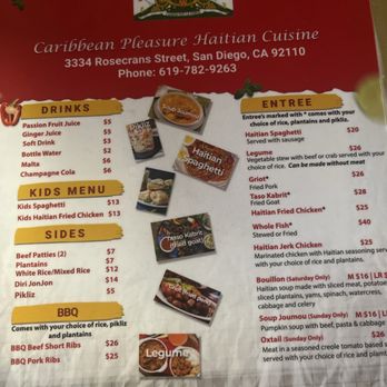 Caribbean Pleasure - Menu - Caribbean Near Me - San Diego, California Caribbean Pleasure - Menu - Caribbean Near Me - San Diego, California