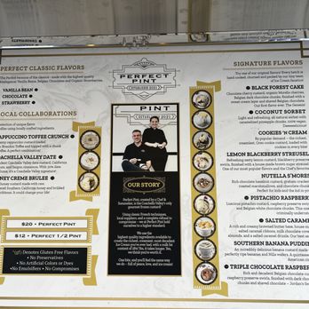 Perfect Pint - Menu June 2025 - Ice Cream & Frozen Yogurt Near Me - Palm Desert, California