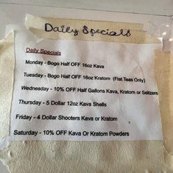 Pacific Kava - Daily Specials
