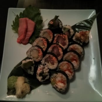 Ryoko's - Toro sashimi, spicy scallop roll, hot tail roll, and volcano roll. Delish - Sushi Bars Near Me - San Francisco, California