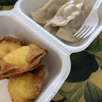 Mr. Lin - Crab Rangoon and steamed dumplings (after we gobbled some down) - Chinese Near Me - Helena, Alabama