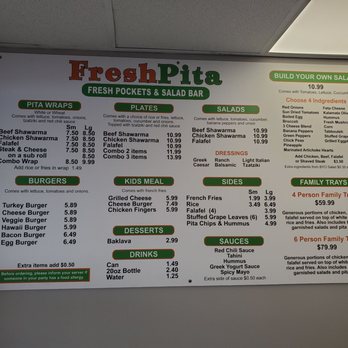 Fresh Pita - a menu for fresh pita - Greek Near Me - Greenville, Rhode Island