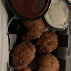 The Summit Pub - Summit balls with jalepeno Mac n Cheese w/ Marinara and Ranch