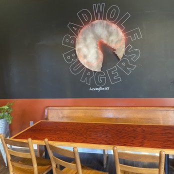 Bad Wolf Burgers - Decor and table seating - Burgers Near Me - Lexington, Kentucky Bad Wolf Burgers - Decor and table seating - Burgers Near Me - Lexington, Kentucky