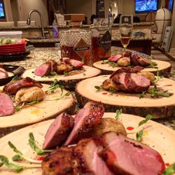 Vigo Catering - Seared duck and potatoes with cherry bitters
