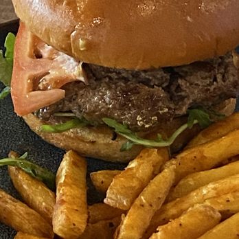 Hellenic Greek Kitchen - Lamb Burger and fries - Greek Near Me - Charlotte, North Carolina Hellenic Greek Kitchen - Lamb Burger and fries - Greek Near Me - Charlotte, North Carolina