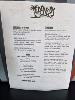 Menu photo 2 Bongos Poulsbo, WA