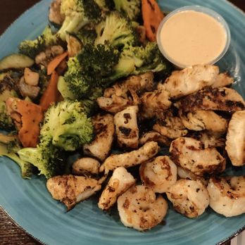 Ashim's Hibachi Grill - Chicken and shrimp with a vegetables and I did not get any rice or noodles - Japanese Near Me - Fort Worth, Texas Ashim's Hibachi Grill - Chicken and shrimp with a vegetables and I did not get any rice or noodles - Japanese Near Me - Fort Worth, Texas