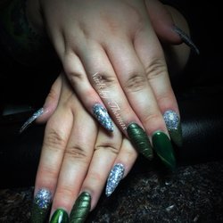 Nails By Tina - Cat eyes! Unicorn nails! Glitter Ombré ! Stiletto shape! $40          All Originals! Creativity!