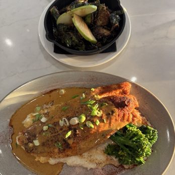 Heirloom - Blackened redfish and side of Brussels sprouts - Gluten-Free Near Me - Monroe, Louisiana