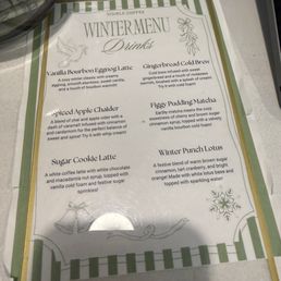Menu for the winter holiday season
