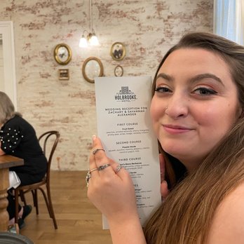 Holbrooke Hotel - Wife with the menu! - Hotels Near Me - Grass Valley, California
