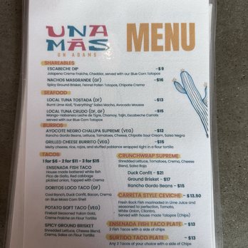 UnaMas on Adams - Menu - Bars Near Me - San Diego, California UnaMas on Adams - Menu - Bars Near Me - San Diego, California