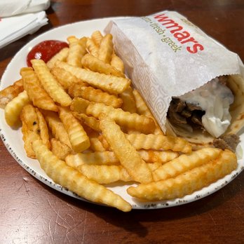 Showmars Denver - Gryo "wrap" was pretty decent. The fries were slightly better. - Greek Near Me - Denver, North Carolina Showmars Denver - Gryo "wrap" was pretty decent. The fries were slightly better. - Greek Near Me - Denver, North Carolina