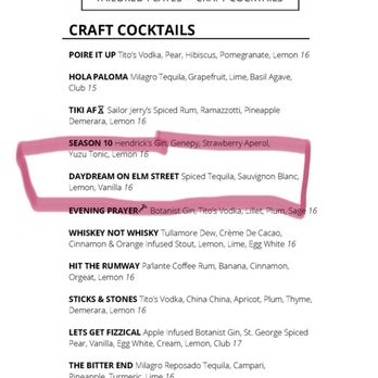 End of Elm - Drink Menu - New American Near Me - Morristown, New Jersey