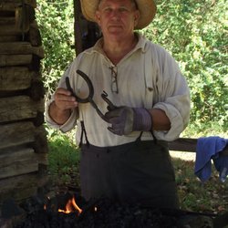 Funk Heritage Center - Our volunteer blacksmith demonstrates his craft for students during History Alive school field trip.
