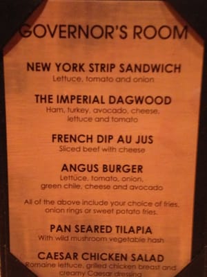 Menu photo 2 Governor's Room Albuquerque, NM