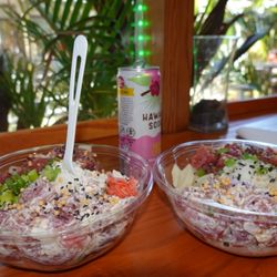 Two poke bowls made to perfection (SO YUM)