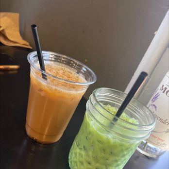 The Combine Kitchen - Honey lavender cold brew and iced Matcha latte - Coffee & Tea Near Me - Rancho Cucamonga, California