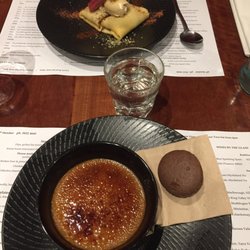 The Teller Collective - Crepe rhubarb and ice cream & creme brûlée.