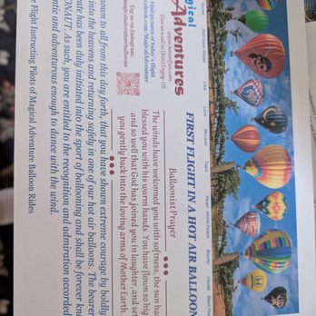 Magical Adventure Balloon Rides - Flight certificate - Hot Air Balloons Near Me - Temecula, California Magical Adventure Balloon Rides - Flight certificate - Hot Air Balloons Near Me - Temecula, California