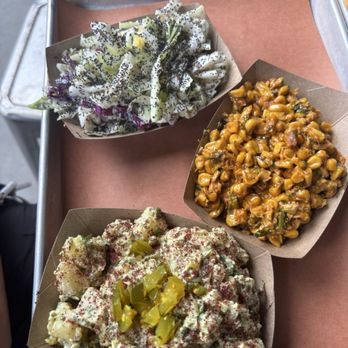 Outsider BBQ & Beer Garden - lemon poppy slaw. street corn, turkish potato salad - Barbeque Near Me - Seattle, Washington Outsider BBQ & Beer Garden - lemon poppy slaw. street corn, turkish potato salad - Barbeque Near Me - Seattle, Washington