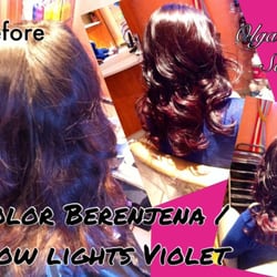 Olga's Hair Salon - Ombre deep Violet and light violet.