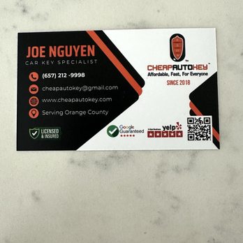 Cheap Auto Key - Joe Nguyen - Owner/Operator - Keys & Locksmiths Near Me