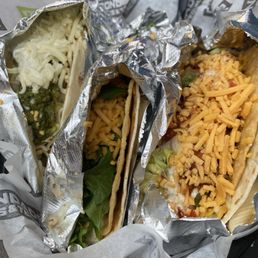 Three beef tacos Three beef tacos