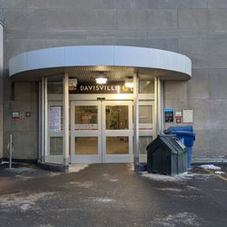 Davisville Subway Station - Outside from the sidewalk. February 2021