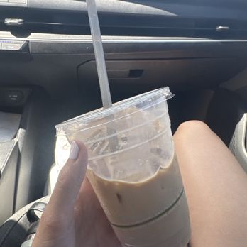 Bad Ass Coffee of Hawaii - Iced latte with macadamia nut and white chocolate syrup - Coffee & Tea Near Me - Lahaina, Hawaii