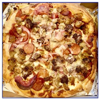 Rainbow Pizza - All the Meat You Can Handle (medium) - Greek Near Me - San Mateo, California Rainbow Pizza - All the Meat You Can Handle (medium) - Greek Near Me - San Mateo, California