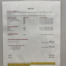 California Medical Weight Loss - Price list