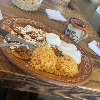 Luna Mexicana Restaurant - Chilaquiles rojo with chorizo added - Mexican Near Me - Joliet, Illinois