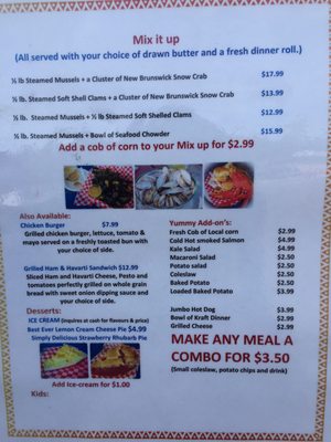 Menu photo 6 Alma Lobster Shop Alma, NB