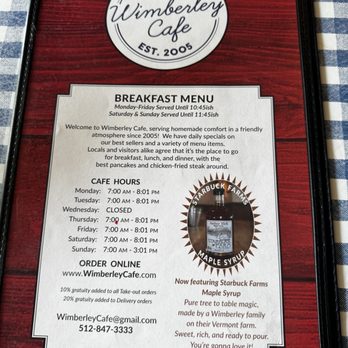 Wimberley Cafe - American Near Me - Wimberley, Texas