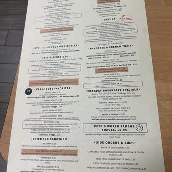Pete's Place - Breakfast menu - Breakfast & Brunch Near Me - Greenacres, Florida